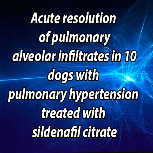 Acute resolution of pulmonary alveolar infiltrates in 10 dogs with pulmonary hypertension treated with sildenafil citrate: 2005-2014