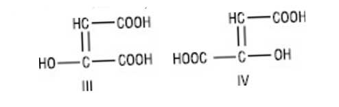 цисгидроксималеиновая  и трансгидроксифумаровая кислота