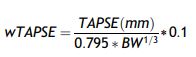 weight-adjusted TAPSE measurement (wTAPSE)