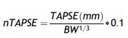 weight-normalized TAPSE measurement (nTAPSE)